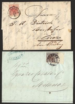 Poststück - Österr. Nr. 3H auf Brief von FELDKIRCH nach BRAZ aus 1854, - Francobolli