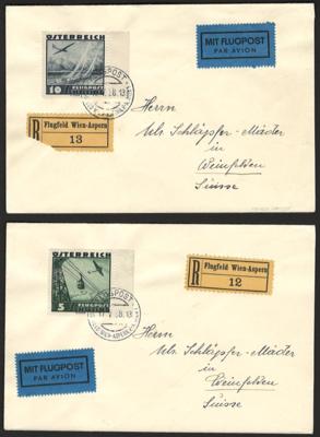 Poststück - Ostmark - Partie Flugpostbelege der Ausg. 1935 als Nachverwendung während der Ostmarkperiode 1938, - Briefmarken und Ansichtskarten
