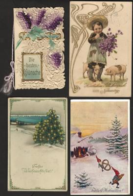 Poststück - Partie Glückwunschkarten u.a. Weihnachten, - Briefmarken und Ansichtskarten