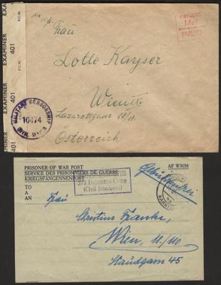 Poststück - Partie Kriegsgefangenenpost II. WK u. danach aus England u. Canada, - Briefmarken und Ansichtskarten