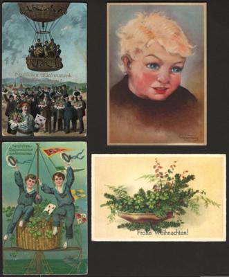 Poststück - Partie Motivkarten u.a. mit Weihnachten - Namenstag - Neujahr, - Francobolli