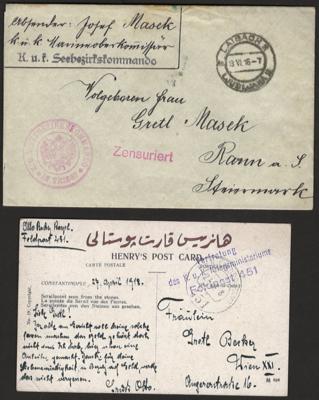 Poststück - Partie Österr. Feldpost WK I mit vielFotos, - Briefmarken und Ansichtskarten