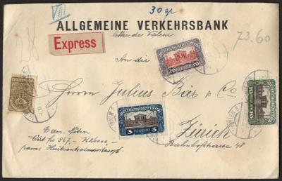 Poststück - Partie Poststücke Österr. I. Rep. meist Frauenkopf- und Parlamentsausgabe, - Briefmarken und Ansichtskarten