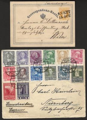 Poststück - Partie Poststücke Österr. Monarchie mit viel Ganzsachen, - Briefmarken und Ansichtskarten