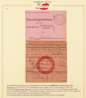 Poststück - Telegrfische Postanweisung - Briefmarken und Ansichtskarten