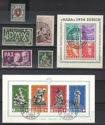 .gestempelt - Sammlung Schweiz ca. 1850/1955, - Briefmarken und Ansichtskarten