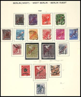 .gestempelt - Schöne Sammlung BERLIN Ausg. 1948/1990 - u.a. Nr. 21/34 (BERLIN rot) meist gepr. Schlegel BPP, - Briefmarken und Ansichtskarten