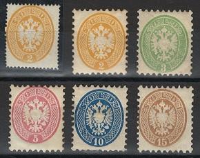 * - Lombardei - Venetien Nr. 14 und Nr. 19/23 (6), - Briefmarken und Ansichtskarten