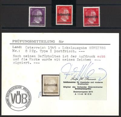 ** - Österr. 1945 - Lokalausgabe Scheibbs - Satz in Type I, - Stamps