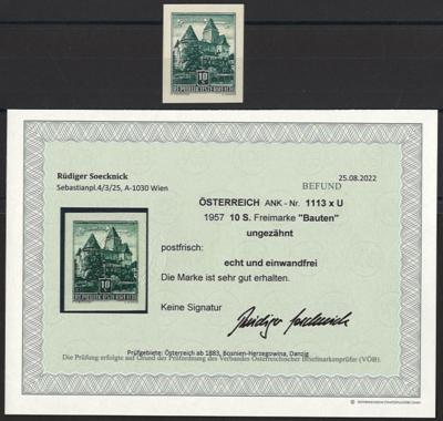 ** - Österr. Nr. 1113xU (10S Heidenreichstein UNGEZÄHNT), - Briefmarken und Ansichtskarten