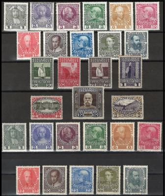 ** - Österr. Nr. 139/156 und Nr. 139x/149x (144x nachgummiert), - Stamps