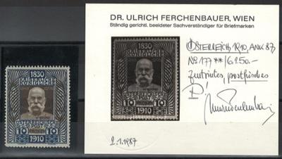 ** - Österr. Nr. 177 (10K Ausg. 1910), - Briefmarken und Ansichtskarten