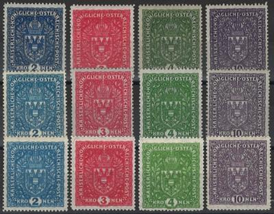 ** - Österr. Nr. 200/211 (ohne Nr. 201), - Stamps