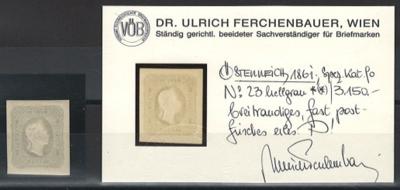 * - Österr. Nr. 23 a (hellgrau), - Stamps