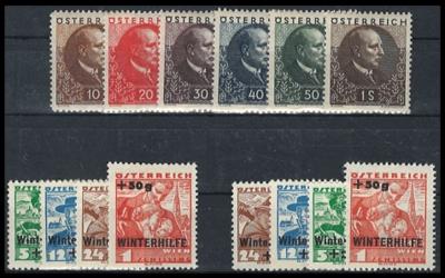 ** - Österr. nr. 512/17 (Miklas) u. Nr. 613/16 (2 Sätze WH II), - Francobolli