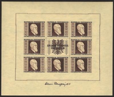 ** - Österr. - Rennerblock - Briefmarken und Ansichtskarten