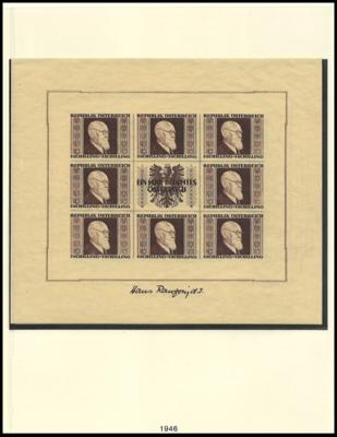 ** - Sammlung Österr. 1945/2001 u.a. mit RENNERBLOCK(übl. Unebenh.), - Stamps
