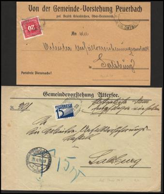 Briefstück/Poststück - Partie Nachgebührbelege Österr. ab Monarchie, - Stamps