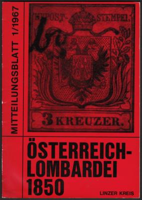 Literatur: Spezialkat. Österreich u. Lombardei 1850 -1 Kreuzer bzw. 5 Centes bis 9 Kreuzer bzw. 45 Centes, - Briefmarken und Ansichtskarten