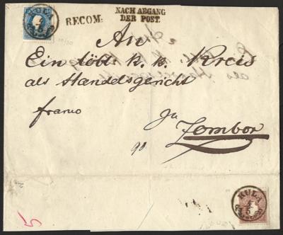 Poststück/Briefstück/gestempelt - Österr. - 1. - 4. Ausg. - Partie Abstempelungen auf Poststücken oder Marken, - Briefmarken und Ansichtskarten