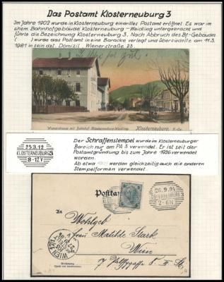 Poststück/Briefstück - Heimatsammlung KLOSTERNEUBURG ab Monarchie, - Známky