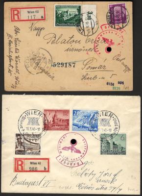Poststück/Briefstück - Partie Poststücke "Ostmark" 1939/1941 mit Reko, - Známky