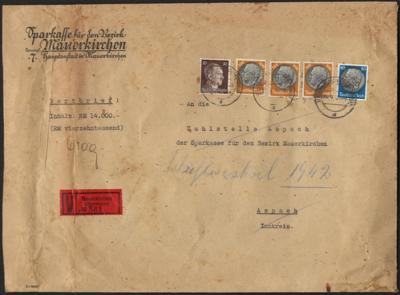 Poststück/Briefstück - Partie Poststücke "Ostmark" ca. 1941/43 mit Wertbriefen, - Známky