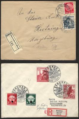Poststück/Briefstück - Partie Poststücke Ostmark mit Reko, - Briefmarken und Ansichtskarten