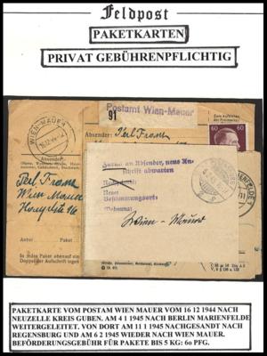 Poststück - D. Feldpost WK II - Partie Paketkarten, - Francobolli