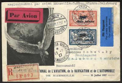 Poststück - Frankreich Flug Nr. 220/21auf echt geflogenem Schmuckbrief, - Známky