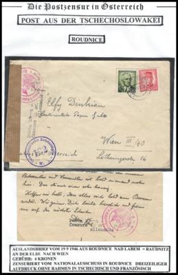 Poststück - Interess. Partie Zensurpost Tschechosl. nach Österr. ab 1945, - Stamps