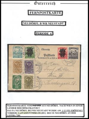 Poststück - Kl. Partie Poststücke BURGENLAND I. Rep. aus Neudörf, - Francobolli
