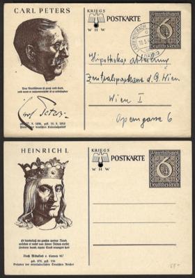 Poststück - Kl. partie Poststücke D. REich mit Ganzsachen, - Briefmarken und Ansichtskarten