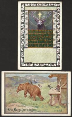 Poststück - Motivkarten Tiere/ Karrikaturen, - Francobolli