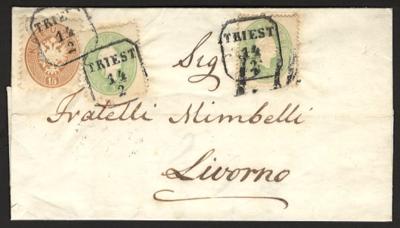 Poststück - Österr. Nr. 19+19+34 a. gr. Briefteil - Stamps