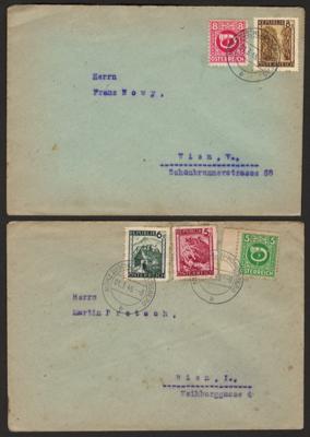 Poststück - Partie Belege Österr. mit viel 1945, - Briefmarken und Ansichtskarten