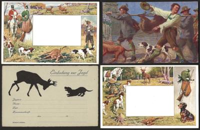 Poststück - Partie Jagd - Motivkarten, - Francobolli