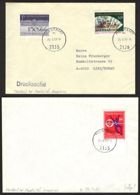 Poststück - Partie moderne Poststücke Österreich in ATS mit Aushilfsstempeln "POSTAMT", - Briefmarken und Ansichtskarten