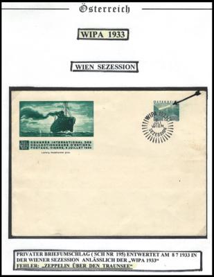 Poststück - Partie Poststücke Österr. I. Rep. u.a. WIPA - Ganzsachenumschlag zu 12 Gr. mit markantem Plattenfehler, - Stamps