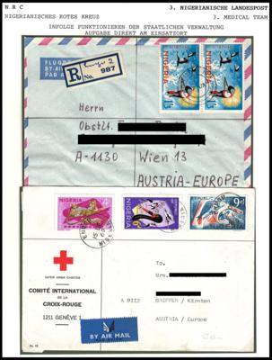 Poststück - UNO - Österreichischer Einsatz in BIAFRA und Ostnigeria 1968/70 (Austrian Med. Red Cross Team), - Francobolli