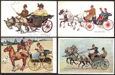 Poststück - Verlag Brüder Kohn Wien - Künstler Fritz Schönpflug - 13Pferde - Motivkarten, - Briefmarken und Ansichtskarten
