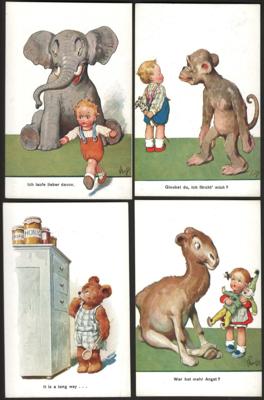 Poststück - Verlag Brüder Kohn Wien - (u.a. Künstler Feiertag) - Partie Motivkarten, - Briefmarken und Ansichtskarten