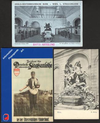 Poststück - Wiener Motivkarten mit Verbindung zum Geldwesen etc., - Briefmarken und Ansichtskarten