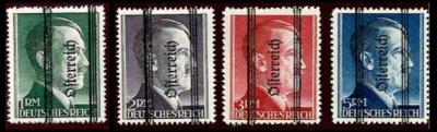 */**/gestempelt - Kl. Sammlung Österr. 1945/46 - u.a. Grazer-Serie (Mk. Werte mit magerem Aufdr.) versch. erh., - Briefmarken und Ansichtskarten