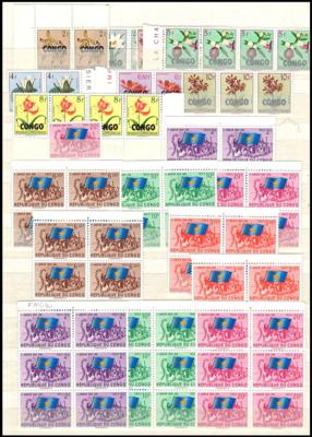 **/gestempelt - Partie Belgisch Kongo mit Biafra und Katanga, - Briefmarken und Ansichtskarten