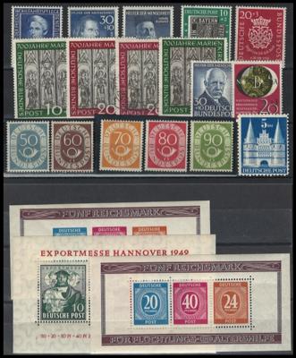 **/gestempelt - Sammlung BRD 1949/1990 mit etwas Nachkriegsbesetzung (meist Bizone), - Briefmarken und Ansichtskarten