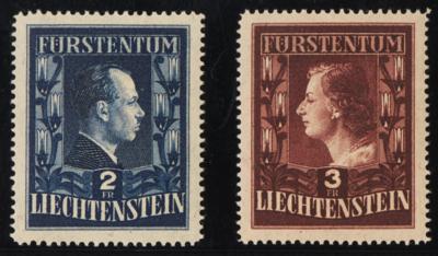 ** - Liechtenstein Nr. 304 A u. B/305 A u. B (LZ 12 1/2 : 12 bzw. 14 3/4) postfr. einwandfrei, - Briefmarken und Ansichtskarten
