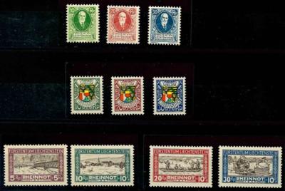 ** - Liechtenstein Nr. 72/81 alle postfr. einwandfrei, - Briefmarken und Ansichtskarten