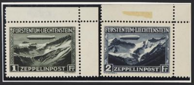 ** - Liechtenstein Zepp. Flug  Nr. 114/15 postfr. einwandfreie Eckrandstücke, - Francobolli