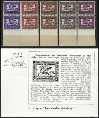 ** - Österr. FIP Vignetten 1929, - Briefmarken und Ansichtskarten